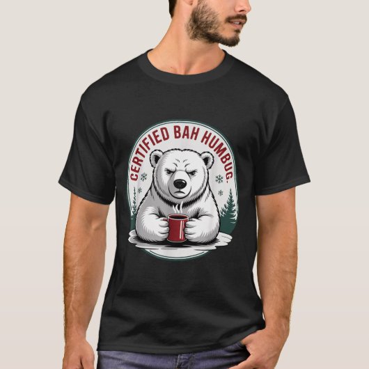 T-shirt Bah Humbug Funny Christmas Lar Bear Sarcastic Holi (Devant)