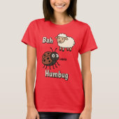 T-shirt Bah Humbug Funny Cute Cranky Christmas (Devant)