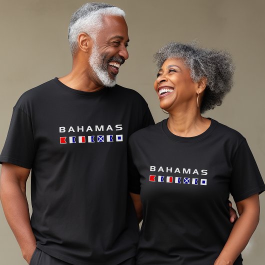 T-shirt Bahamas Marques de signalisation nautique drapeaux
