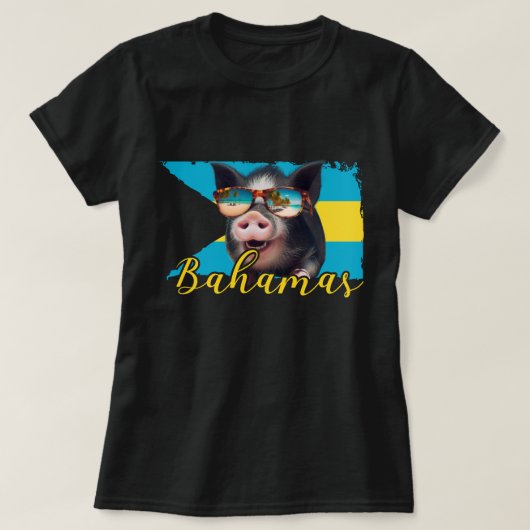 T-shirt Bahamas Pignoires - Exuma Pig Beach Adventure (Design devant)