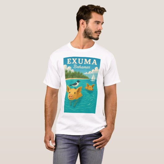 T-shirt Bahamas Pigs Plage tropicale Exuma 2025 (Devant entier)