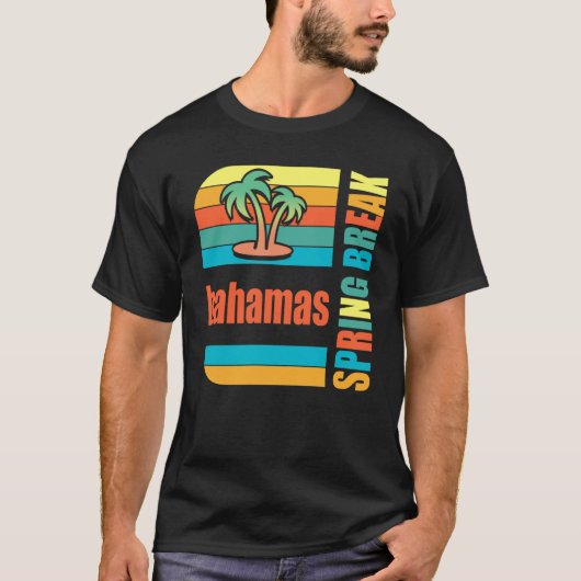 T-shirt Bahamas Spring Break High School Retro Beach Graph (Devant)