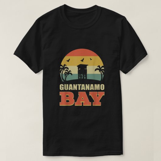 T-shirt Baie de Guantanamo - GTMO Pointe de fils barbelés (Design devant)