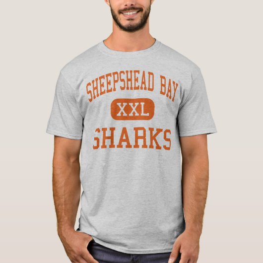 T-shirt Baie de Sheepshead - requins - haute - Brooklyn (Devant)