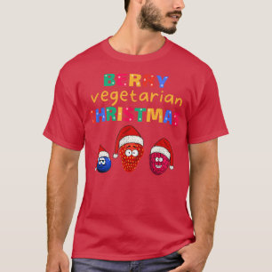 T-shirt Baies amusantes Santa Hat Berry Végétarien Noël