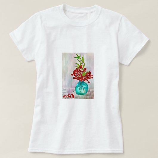 T-shirt Baies d'eau Red Christmas Berries (Design devant)