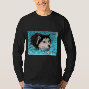 T-shirt Baignade belle Husky Malamute Chien laine Art Scoo