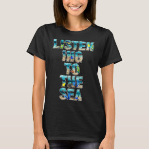 T-shirt Baignade De Poissons À L'Écoute De La Mer