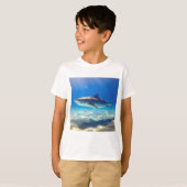 T-shirt Baignade de requins Eau bleu de l'océan (Devant entier)