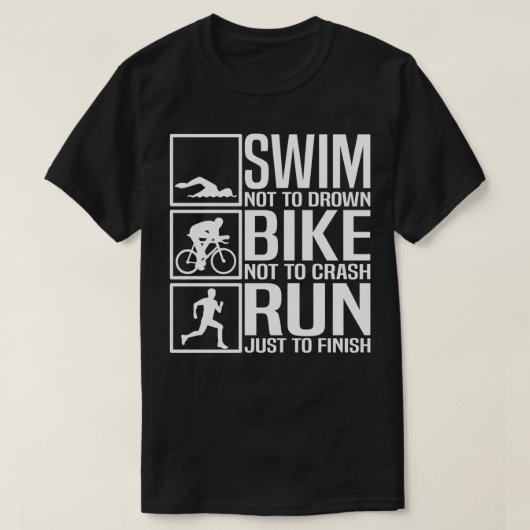 T-shirt Baignade Pas Bébé Vélo Pas Crash Run Juste Pour Te (Design devant)