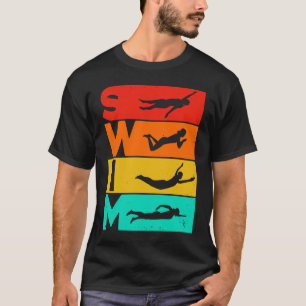 T-shirt Baignade Pour Les Nageurs Rétro Vintage