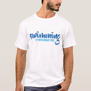 T-shirt Baignade Retour poitrine Texte typographique libre