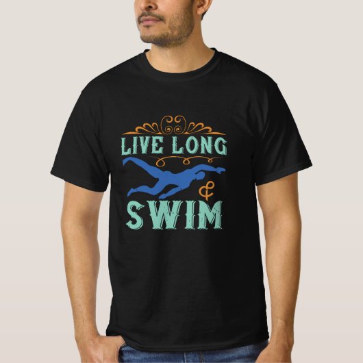 T-shirt Baignade - Vivre longue et nager (Devant)