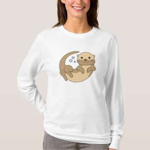 T-shirt Baignades De Loutres Douces Dans L'Eau Otter Amusa
