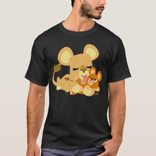 T-shirt Bain de Lion en caricature mignonne (Devant)