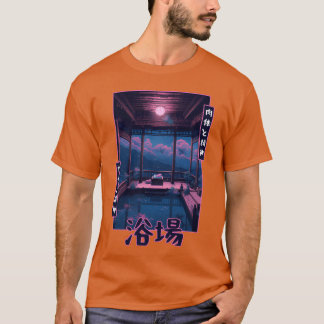 T-shirt Bain Japonais Vaporwave Sauna Rétro Nostalgie