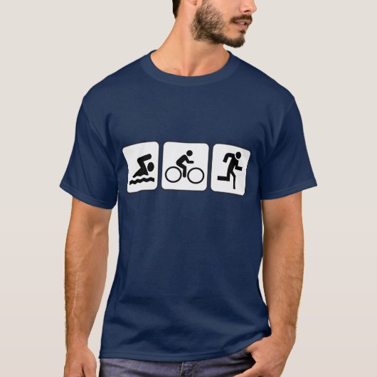 T-shirt Bain, vélo, course - triathlon (Devant)