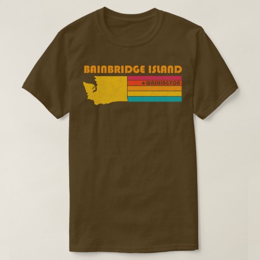 T-shirt Bainbridge Island Washington Vintage perturbé si (Design devant)