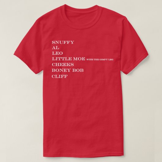 T-shirt baise al leo petit plus gimpy jambe joues boney bo (Design devant)