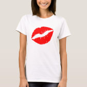 T-shirt Baiser au rouge à lèvres rouge vif (Devant)