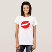 T-shirt Baiser au rouge à lèvres rouge vif (Devant entier)