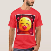T-shirt Baiser Emoji Coeurs soufflants (Devant)