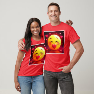 T-shirt Baiser Emoji Coeurs soufflants