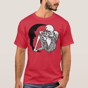 T-shirt Baiser Skeleton Love, Lovers Tarot Card, Vintage