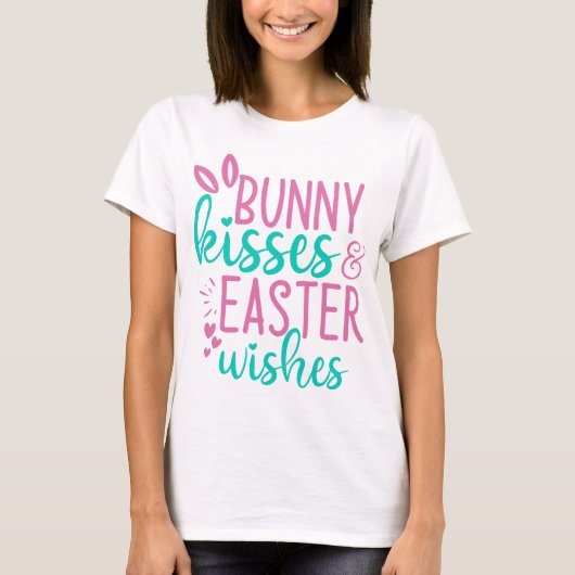 T-shirt Baisers Bunny et souhaits de Pâques (Devant)