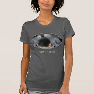 T-shirt Baisers de perroquets gris africain personnalisé m