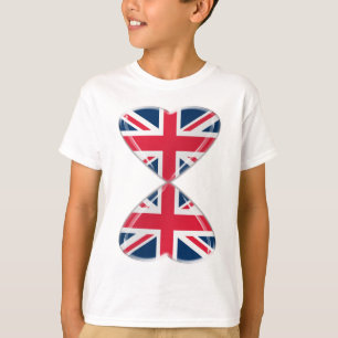 T-shirt Baisers des drapeaux BRITANNIQUES de coeurs