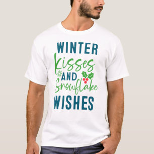T-shirt Baisers d'hiver et voeux de flocons de neige-51963