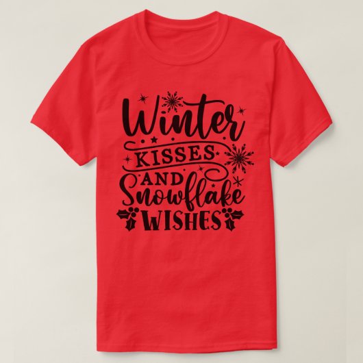 T-shirt Baisers d'hiver et voeux de snowflashs (Design devant)