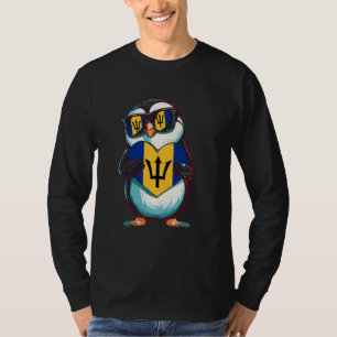 T-shirt Bajan Pri, drapeau de la Barbade, Trident Coeur mi