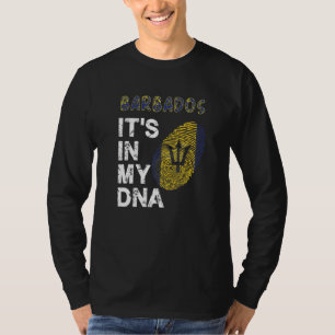 T-shirt Bajan Roots It's In My Dna Fingerprint Drapeau Bar