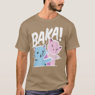 T-shirt Baka Anime Chat Slap Baka Chat Japonais