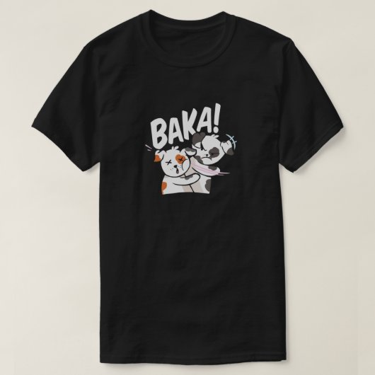 T-shirt Baka Anime Dog Slap Baka Chien Japonais (Design devant)