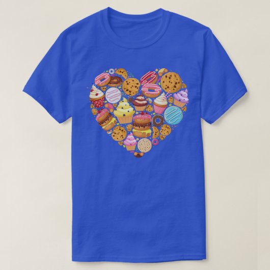 T-shirt Bake Baking Cupcake Donut Cake Pie Cookie Heart (Design devant)