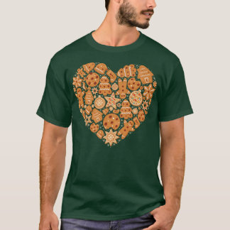 T-shirt Bake Baking Gingerbread Man Christmas Cookie Heart