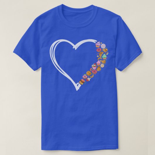 T-shirt Bake Baking Heart Cookie Donut Cupcake (Design devant)