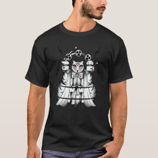T-shirt Bakeneko avec tambours Raijin Chat Monstre Japonai