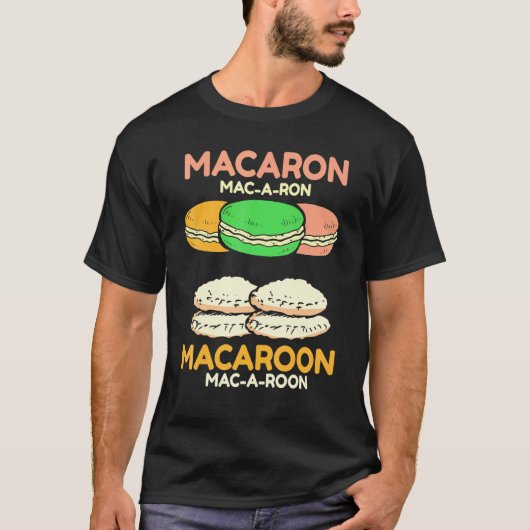 T-shirt Baker Baking Macaron Mac A Ron Macaron (Devant)