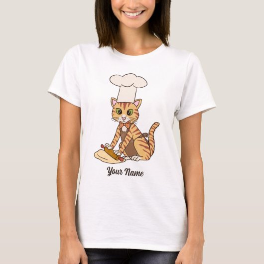 T-shirt Baker Cat - Orange Tabby Chef pâtissier Amoureux d (Devant)