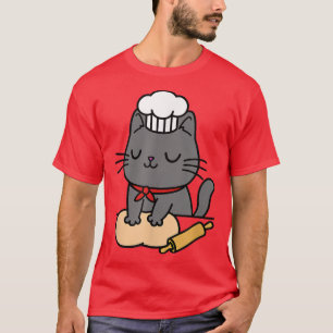 T-shirt Baker Chat Cute Chef Chat Chat Maman Vie Amusante