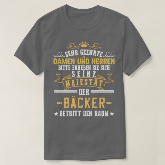 T-shirt Baker Master Baker Dit Confectionneur (Design devant)