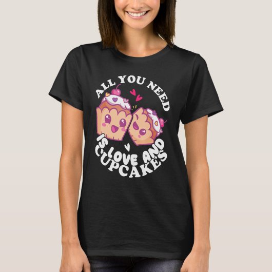T-shirt Bakery Donut Love and Cupcakes Baking Cake Baker (Devant)