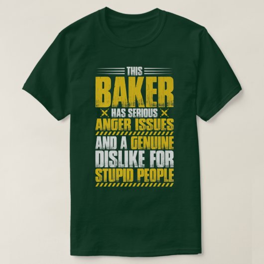 T-shirt Baking Anger Problèmes Boulangerie Baker (Design devant)