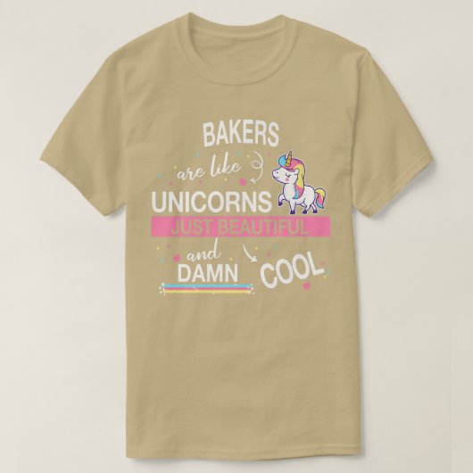T-shirt Baking Baker Cuisine Cake Cupcake Unicorn (Design devant)