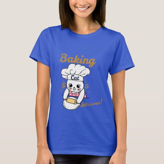 T-shirt Baking Cat DELICIEUX Bon Design - Cute Cat Baking (Devant)