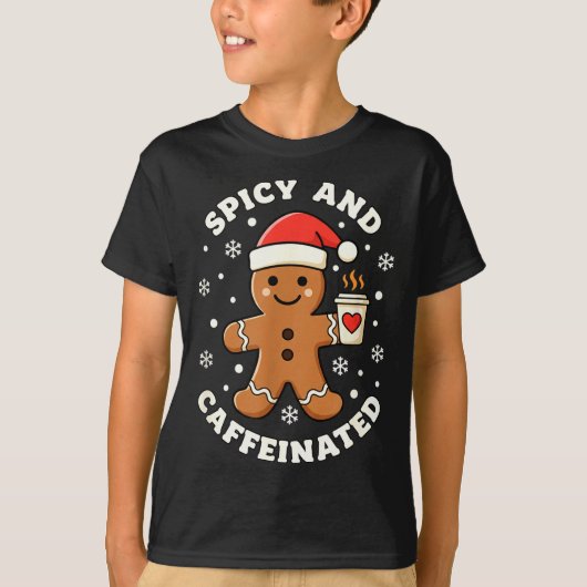 T-shirt Baking Scy And Caffeinated Gingerbread Coffee Chri (Devant)